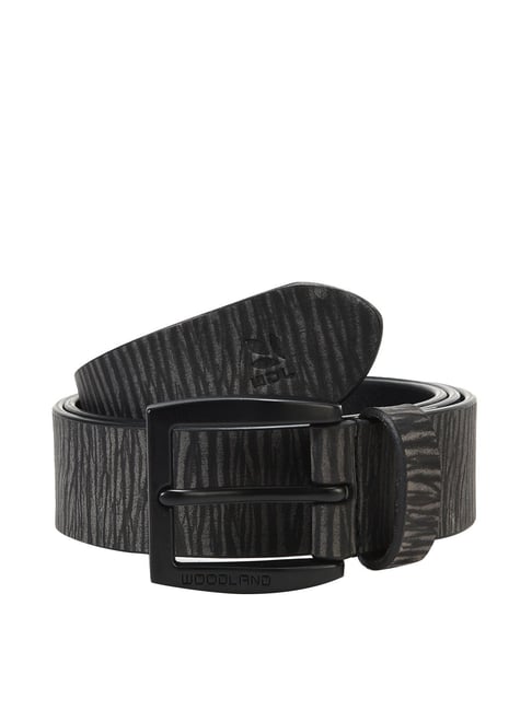 Woodland Grey Leather Waist Belt for Men