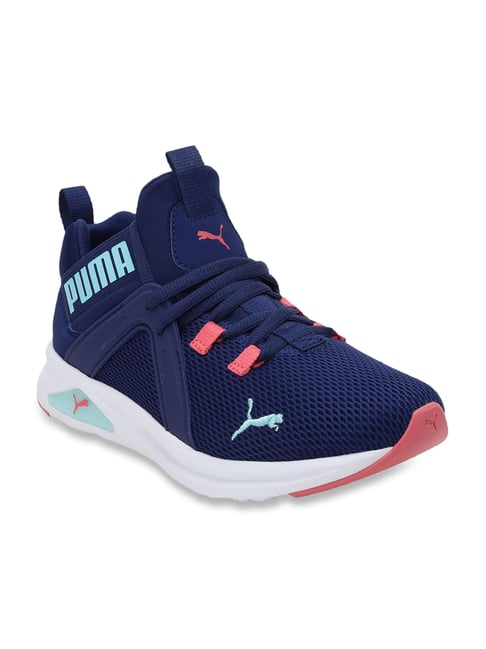 Puma Kid's Enzo 2 Weave Jr Navy Ankle High Sneakers