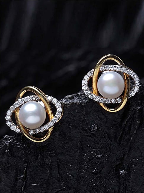 Clara 92.5 Sterling Silver Gold-Plated Swiss Zirconia Knot Earrings