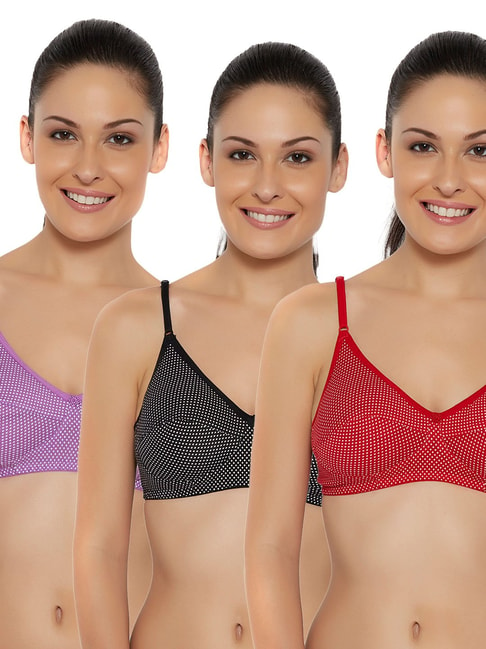 Buy Floret Women Full Coverage Non Padded Bra-Multi-Color (Pack of 2) online