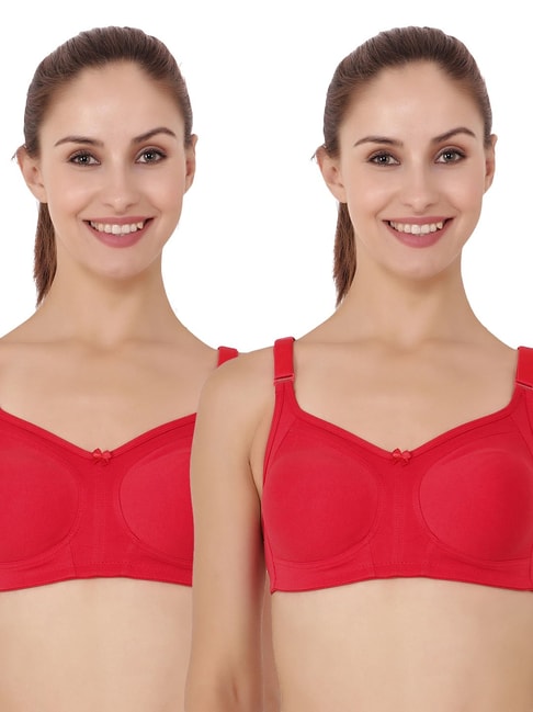 Zivame Girls Double Layered Non Wired Full Coverage Sports Bra Multi-Color  (Pack of 2)