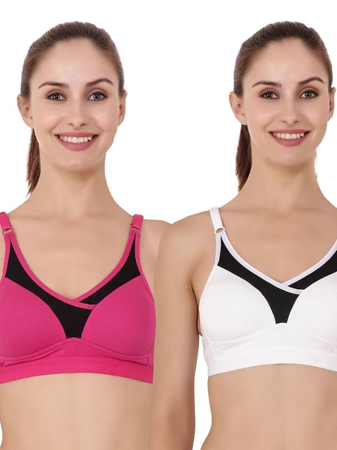 Buy Lyra Women's Non-padded T-shirt Bra Fuchsia Pack Of 2 - Pink online
