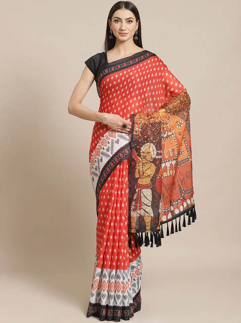 Vastranand Coral Printed Saree With Unstitched Blouse Price in India
