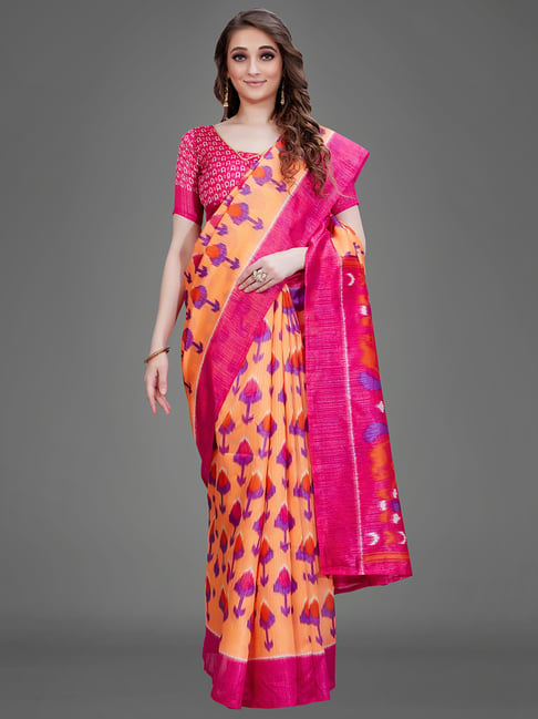 Saree Mall Multicolor Printed Saree With Blouse Price in India