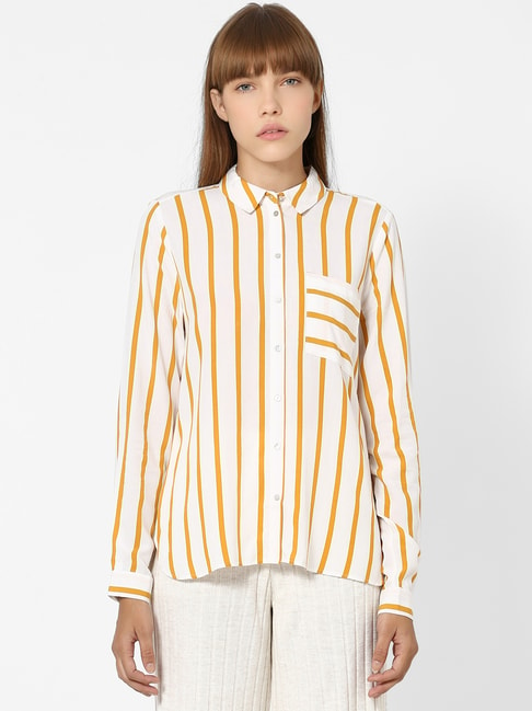 Only White & Yellow Stripes Shirt Price in India