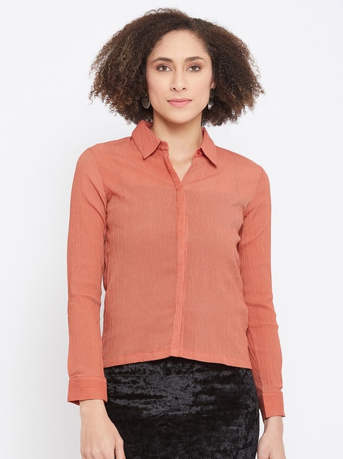 Camla by MADAME Rust Regular fit Shirt Price in India