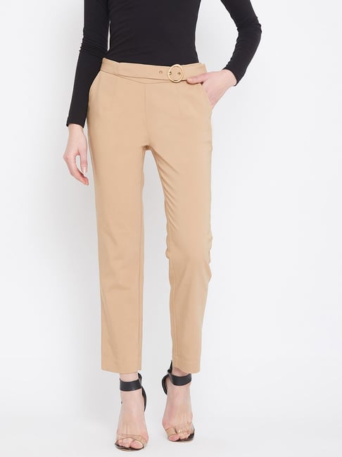 Buy Black Lady Women Beige Silk Blend Solid Trousers (5XL) Online at Best  Prices in India - JioMart.