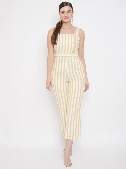 Buy ITI Yellow & White Striped Jumpsuit for Women Online @ Tata CLiQ