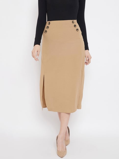 MADAME Tan Cotton Skirt