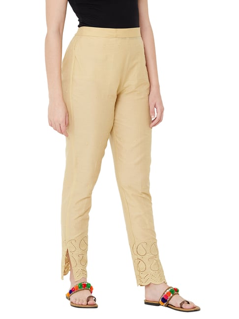 cigarette pants online Shop and elastane Womens Pants Golden Cigarette Pants