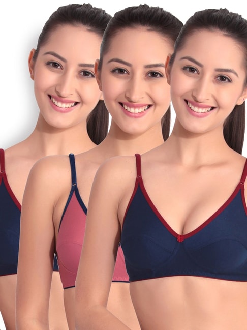 Buy Floret Multicolor Non Wired T-Shirt Bra (Pack Of 3) for Women Online @  Tata CLiQ