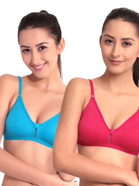 Buy Floret Multicolor Non Wired T-Shirt Bra (Pack Of 2) for Women Online @ Tata  CLiQ