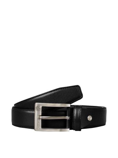 SCHARF Black Leather Waist Belt for Men