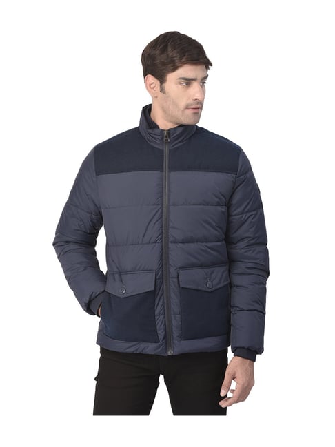 Woodland Blue Quilted Full Sleeves Jacket-Woodland-Clothing-TATA CLIQ