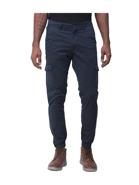 Cotton Slim Fit Solid Cargos Casual Trousers with Cargo Pockets Men Cargo  Pants for Everyday Wear