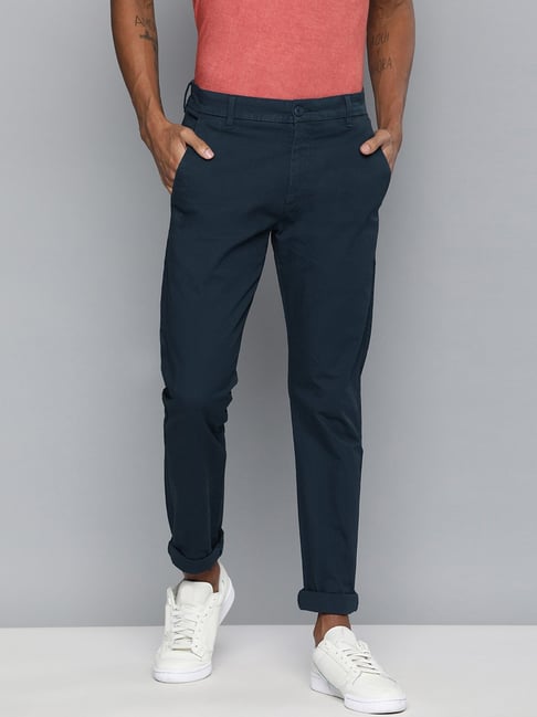 Buy Levis Navy Cotton Slim Tapered Fit Trousers for Mens Online Tata CLiQ