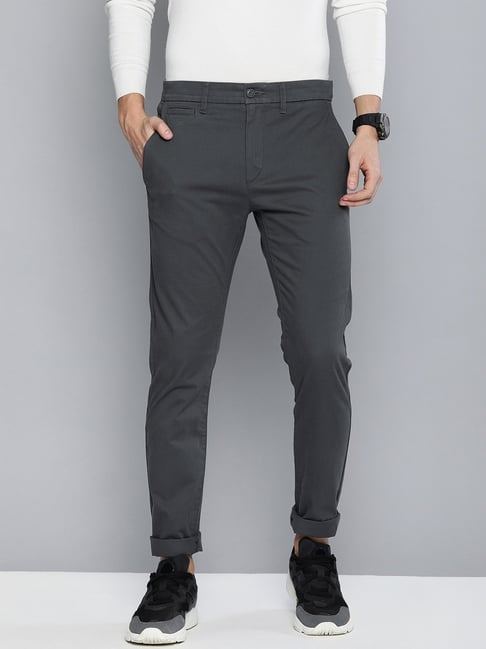 Buy Levis Grey Cotton Slim Tapered Fit Trousers for Mens Online