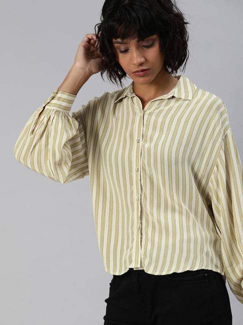 Buy Levi's Yellow Striped Shirt for Women Online Tata CLiQ