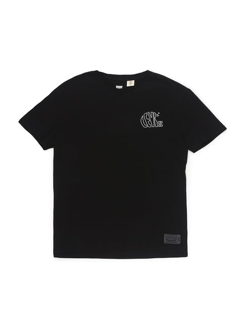 Royal Enfield Black Printed Round Neck 