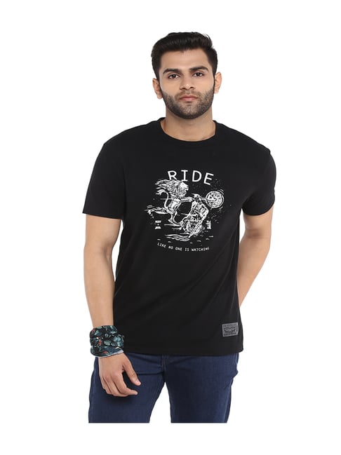 Buy Royal Enfield Black Printed T-Shirt for Men Online Tata CLiQ