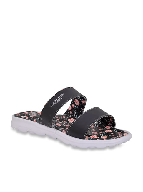 Carlton London Women's Black Casual Sandals