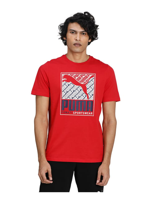 Puma Red Cat Box Men's T-shirt