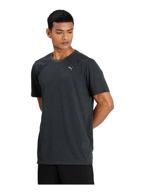 Puma Dark Grey Performance Heather Men's Training T-shirt-Puma-Apparel-TATA CLIQ