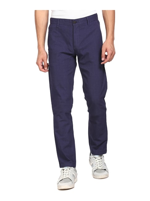 Buy ARROW Mens Flat Front Regular Fit Trousers | Shoppers Stop