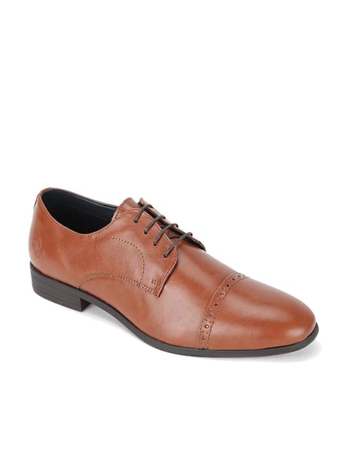 red tape tan derby boots