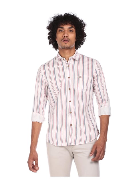 us polo white striped shirt