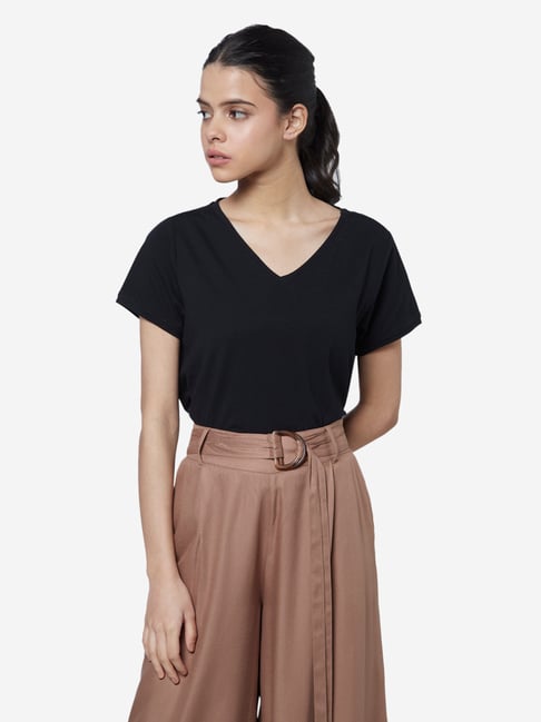 LOV by Westside Black Ruben V-Neck T-Shirt