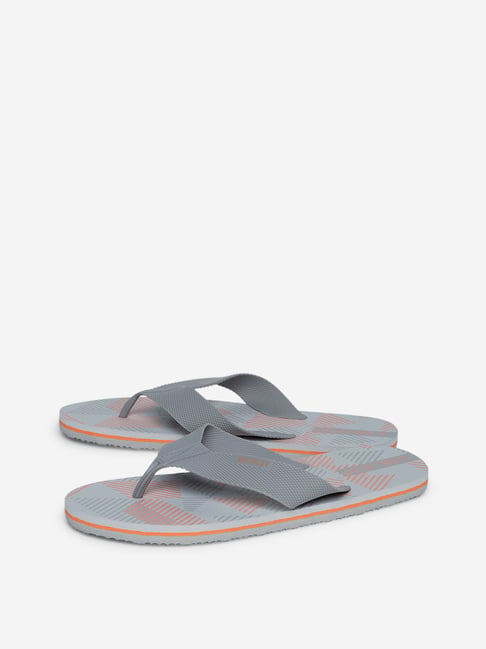 Buy SOLEPLAY by Westside Grey Line Printed Flip-Flops Online at Best ...