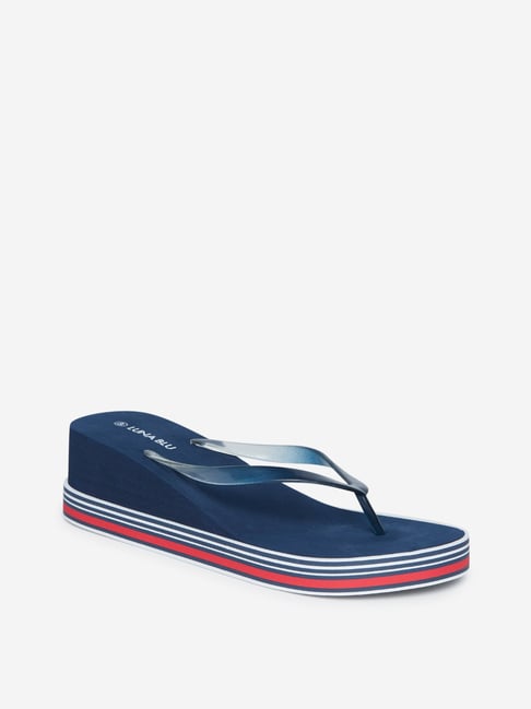 Navy wedge 2025 flip flops