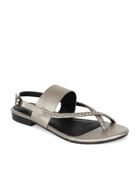 Mode by Red Tape Women's Gun Metal Back Strap Sandals