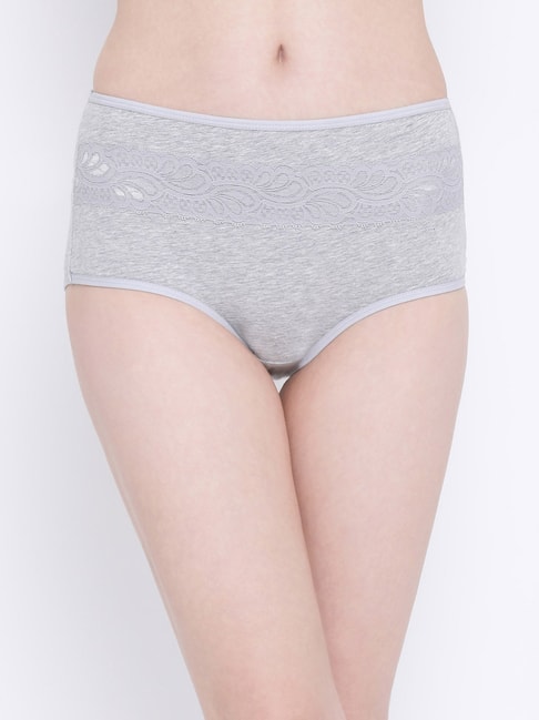 Clovia Grey Lace Hipster Panty Price in India