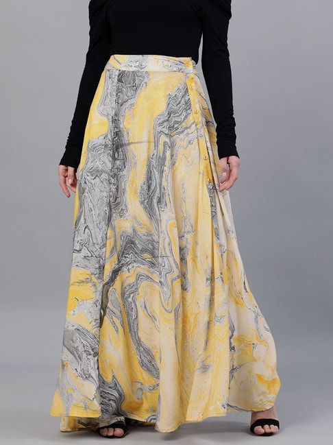 Aks Yellow Printed Skirts Price in India