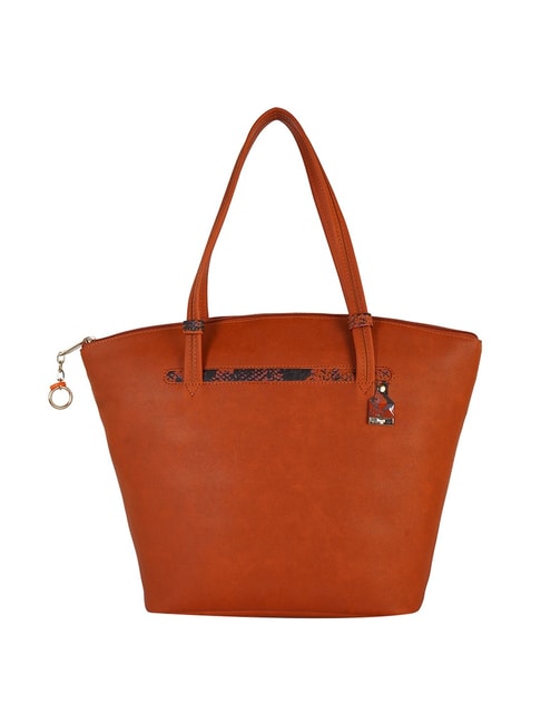 Baggit Orange Solid Large Tote Handbag Price in India