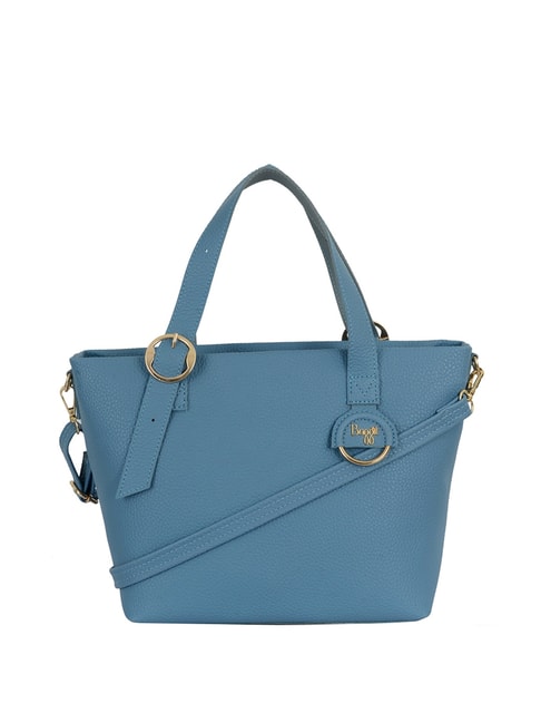 Baggit Blue Solid Medium Tote Handbag Price in India