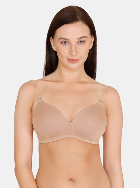 Zivame Beige Non Wired Padded Full Coverage Bra Price in India