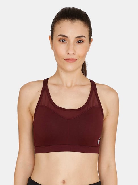 Buy Zelocity by Zivame Maroon Wireless Non Padded Sports Bra for Women  Online @ Tata CLiQ