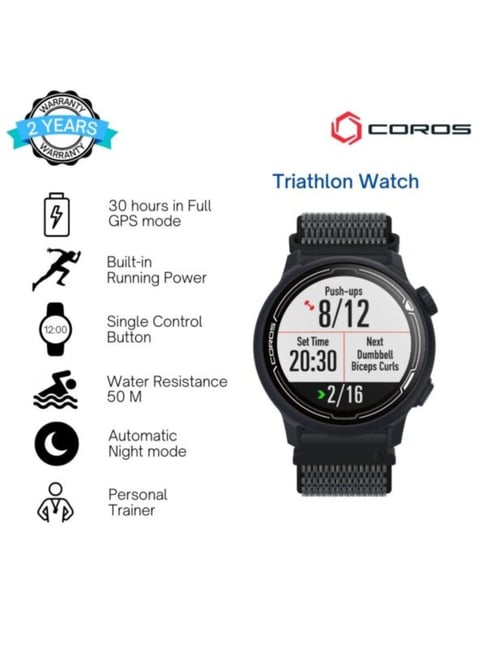 COROS PACE Premium GPS Sport Smartwatch (Dark Navy/Nylon Band)