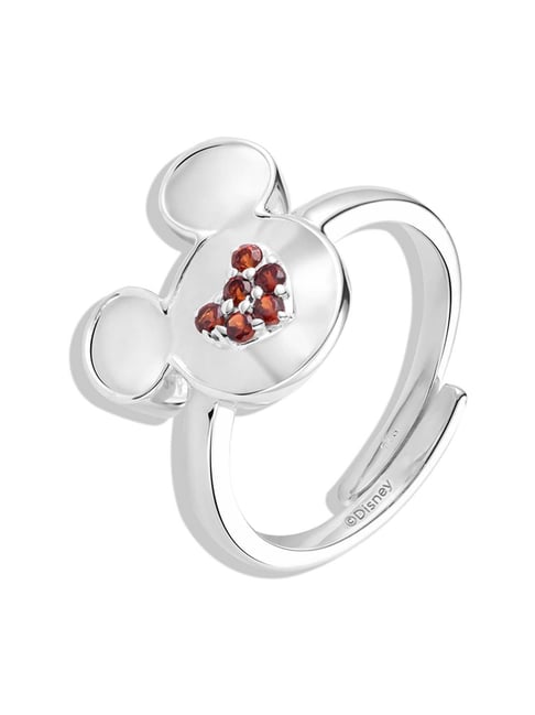 Talisman 92.5 Sterling Silver Disney Mickey Mouse Heart-Shaped Ring