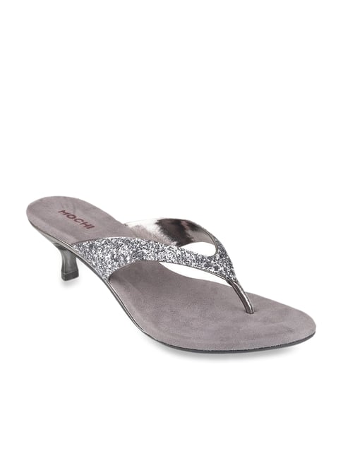 Mochi Women's Gun Metal Thong Sandals-picture-30
