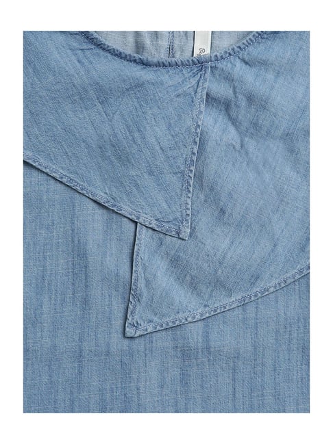 Buy Pepe Jeans Kids Mid Blue Denim Regular Fit Top for Girls Clothing  Online @ Tata CLiQ