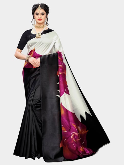 KSUT Multicolor Printed Saree With Blouse Price in India