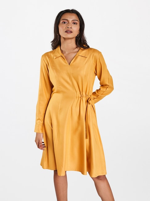 AND Yellow Regular Fit Dress Price in India