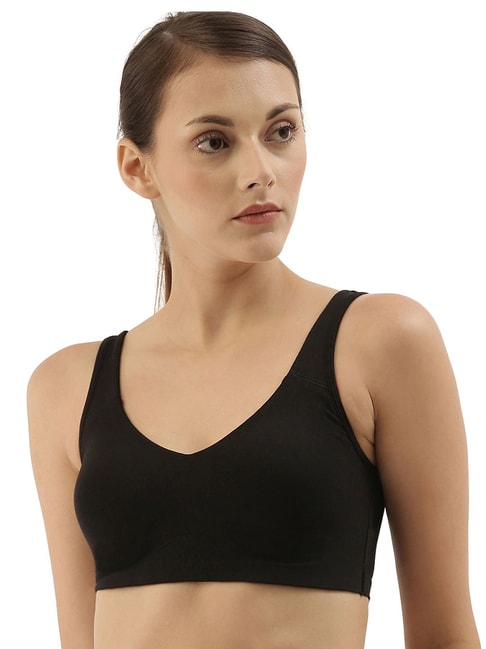 Buy Jockey Non Padded Cotton Sports Bra - Black Online at Low Prices in  India 