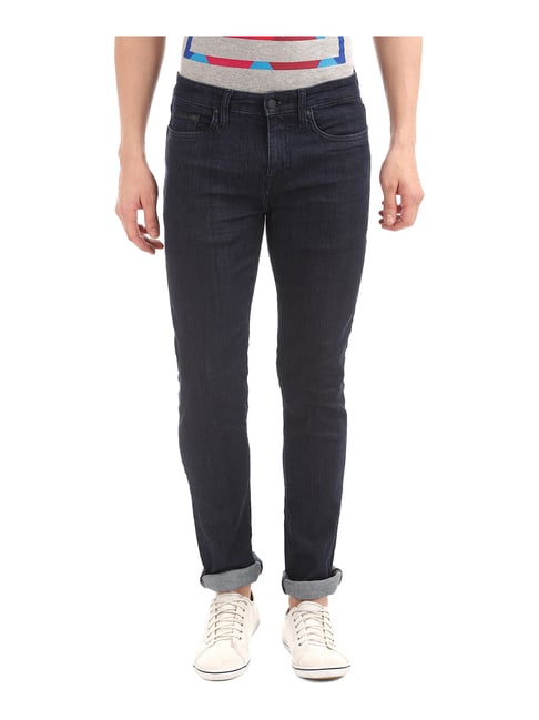 Aeropostale Navy Lightly Washed Jeans - Flexi Collection