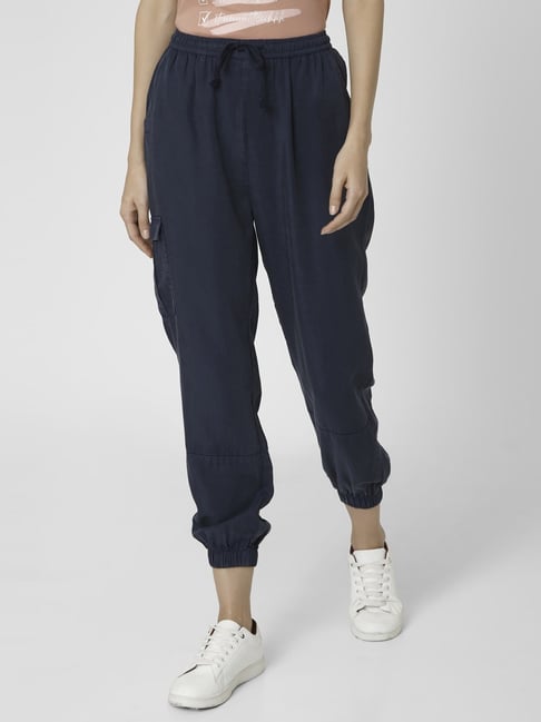 Vero Moda Navy Mid Rise Joggers