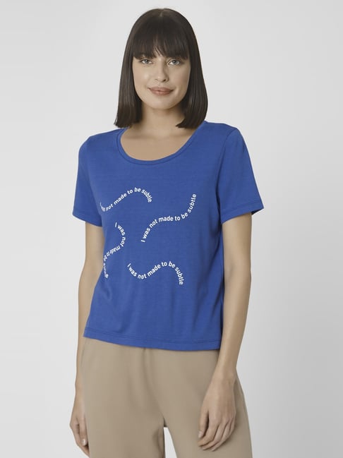 Vero Moda Royal Blue Printed T-Shirt